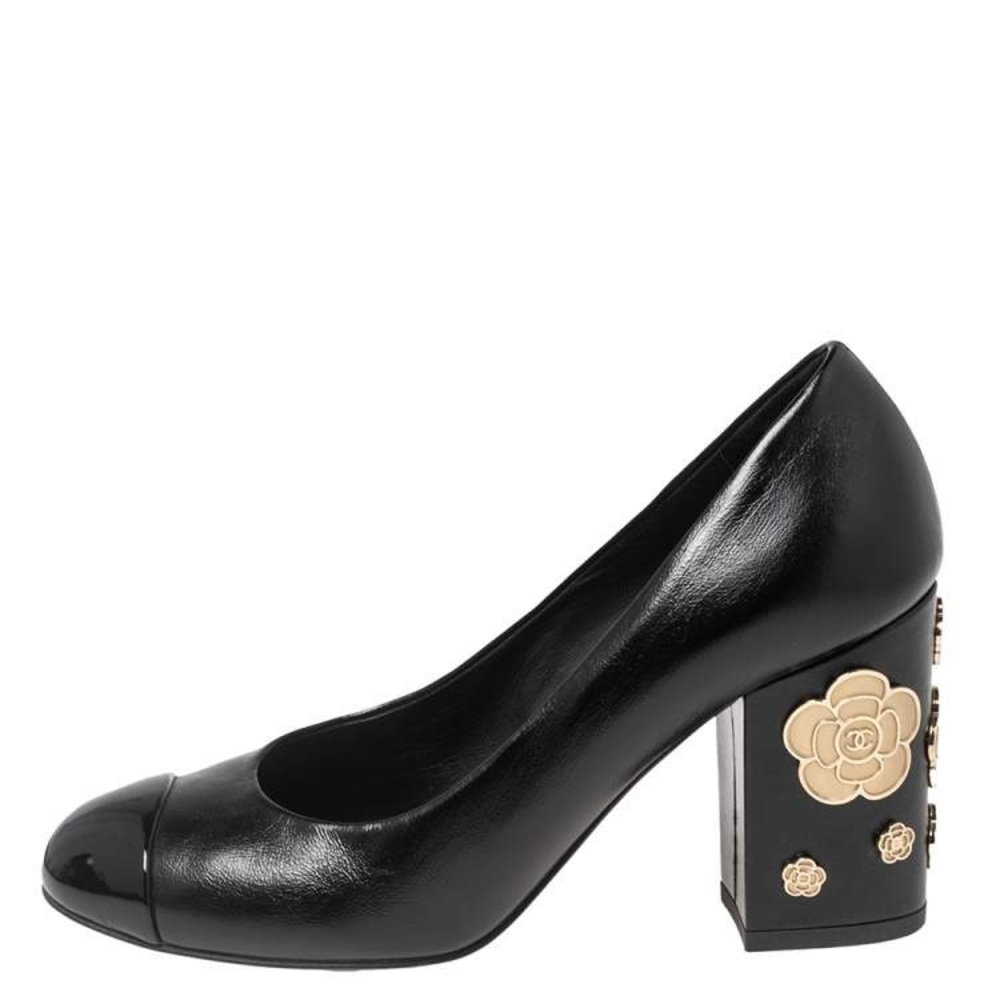 Chanel Women's Black Peep Toe Heels